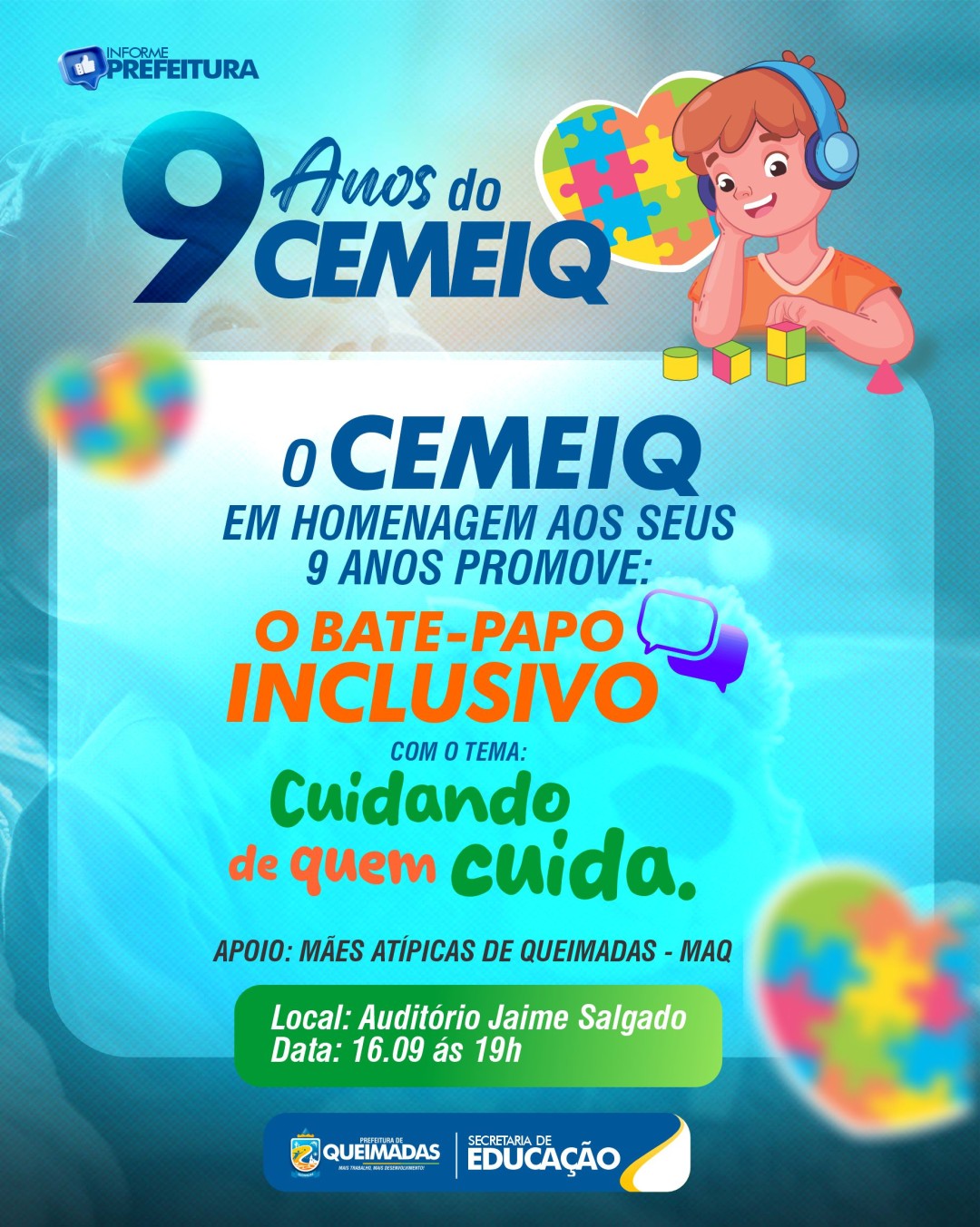 CEMEIQ comemorará seus 09 anos de existência com Bate-papo Inclusivo - confira a agenda