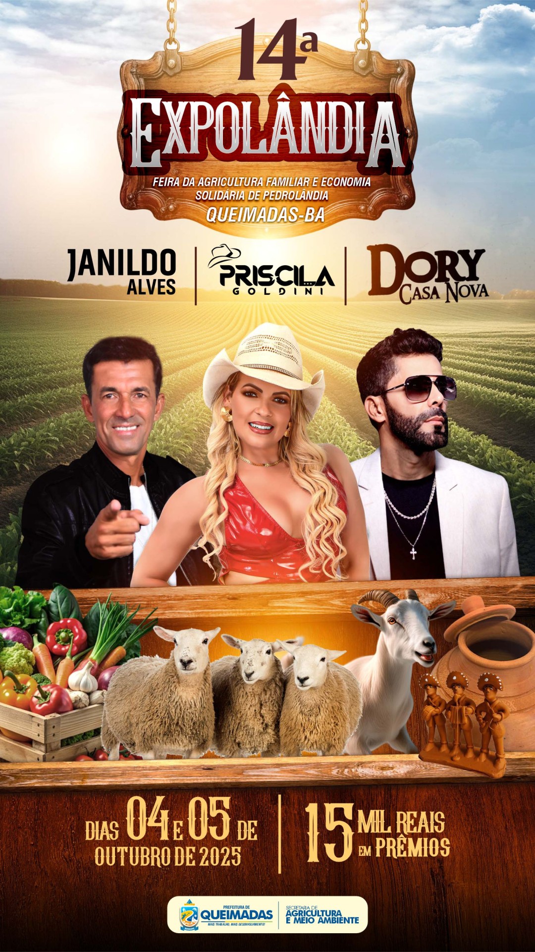 14ª EXPOLÂNDIA será realizada neste fim de semana em Queimadas: Programação 2025 inclui Feira da Agricultura Familiar, palestras, exposições e grandes shows musicais em Pedrolândia