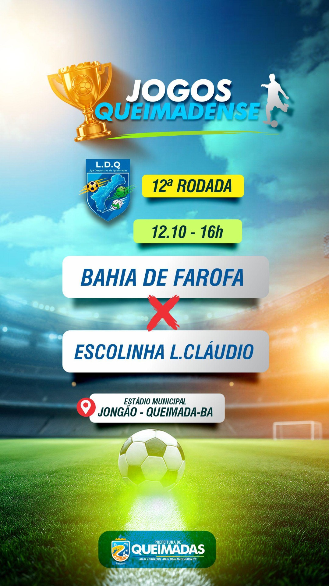 Grande duelo fecha a primeira fase do Campeonato Queimadense 2025 neste domingo - partida decidirá os 2 últimos classificados para as Quartas de Final