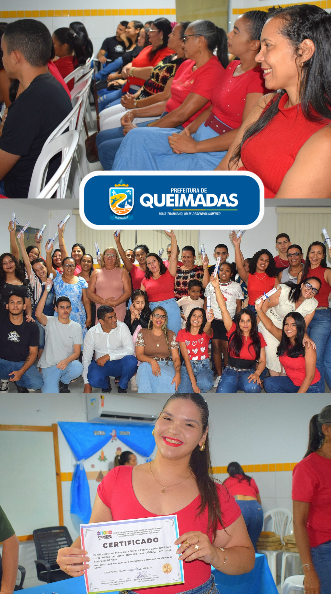 CEMEIQ certifica 25 alunos em curso básico de Libras e reforça compromisso com a inclusão